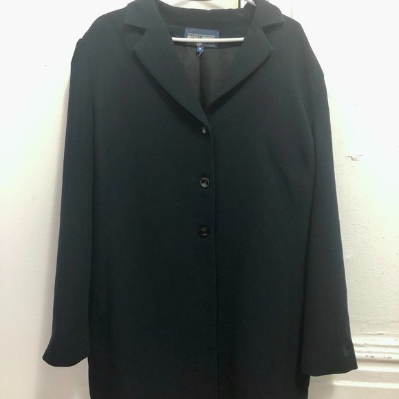 Michel Antoni Navy Button-Up Blazer/Light Coat - Picture 3 of 7